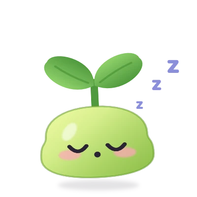 A sleepy Sprout Pet, dozing