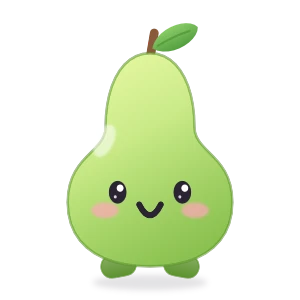 Pear: a grown green pear