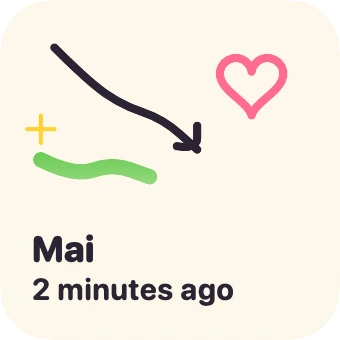 Latest Pip widget: a heart and an arrow doodled by Mai, 2 minutes ago